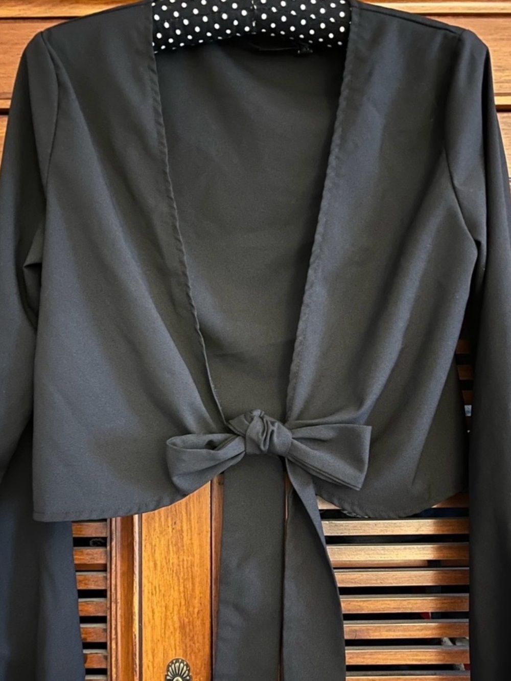 Source Unknown Black Tie-Front Blazer Jacket